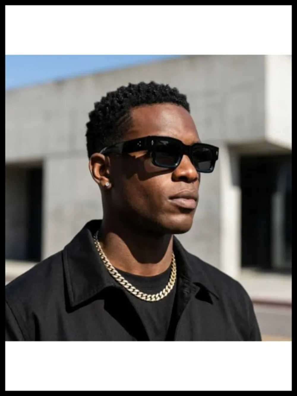 Trendy Chunky Square Frame Sunglasses UV400 Protection